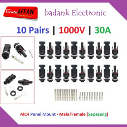 10 pairs MC4 for PANEL MOUNT 1000V 30A Male/Female Solar Panel Surya